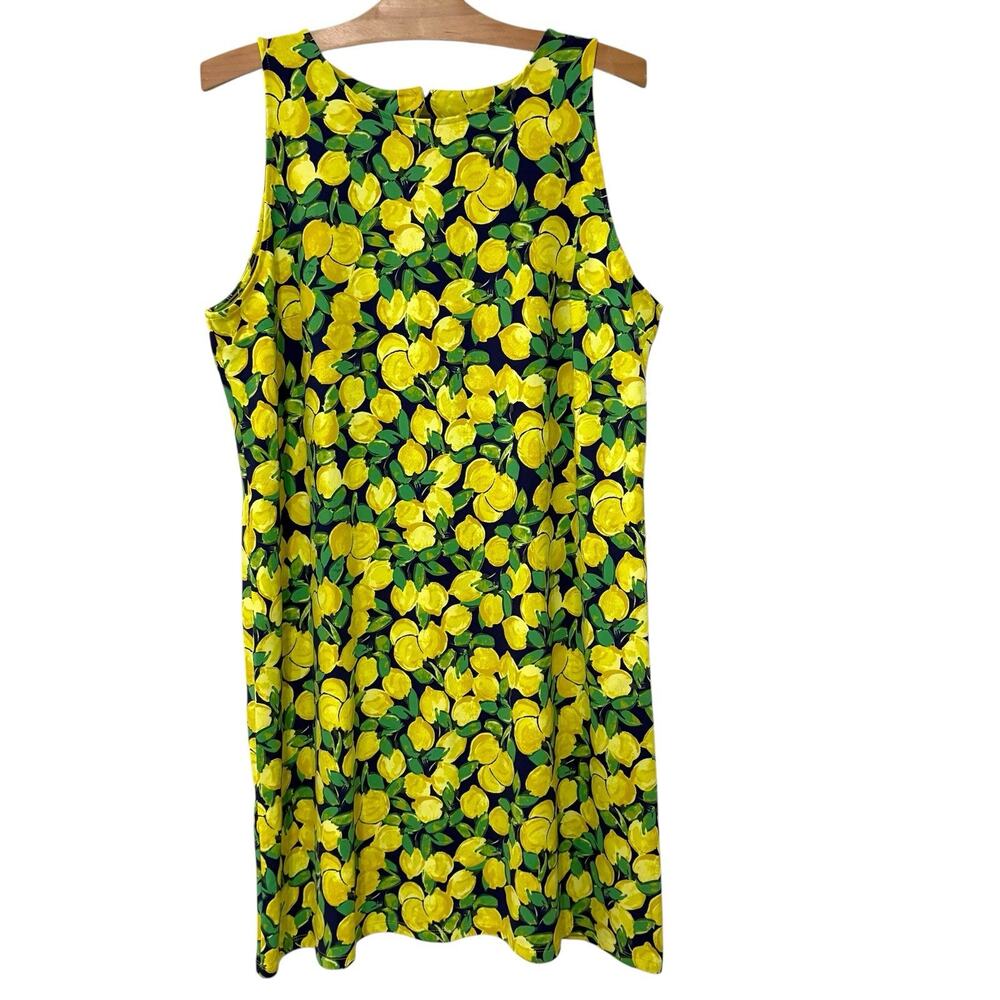 Talbots | Dress Lemon Summer Sleeveless Knee Length Cut Out- XL Petite